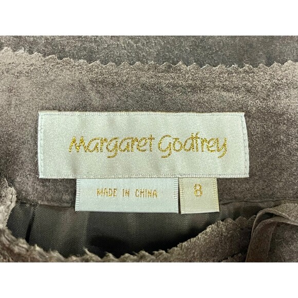 MARGARET GODFREY VINTAGE Brown Suede Skirt, Sz 8 - Picture 6 of 8